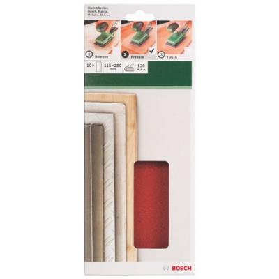 Bosch Accessories 2609256B34 Oscillerend schuurpapier Ongeperforeerd Korrelgrootte (num) 120 (l x b) 280 mm x 115 mm 10 stuk(s)