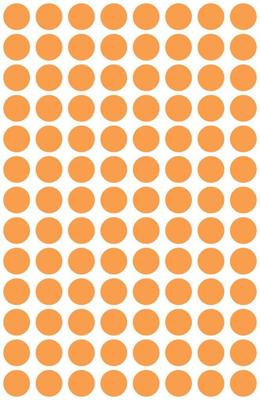 Etiket avery 3178 rond 8mm oranje 416st