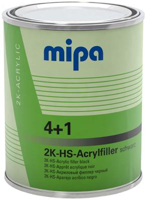 Mipa acryl filler "4+1 hs" 4+1 acrylic filter hs 1l black