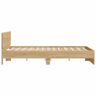 Bedframe met hoofdeinde sonoma eikenkleurig 150x200 cm
