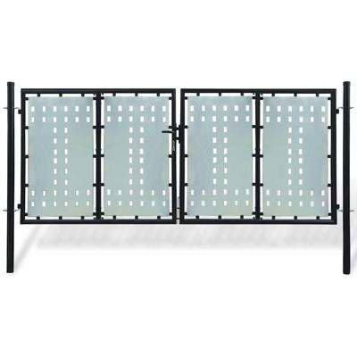 Zwarte enkele deur schuttingpoort 300x125 cm