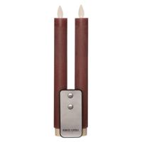 2Pcs Antiek Roze Rustiek Wax Diner Kaars 23Cm Bew. Vlam Met Afstands Bediening 2Xaa Anna's Collection - Annas collection - thumbnail