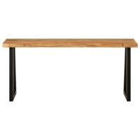 Bankje met natuurlijke rand 105 cm massief acaciahout - thumbnail