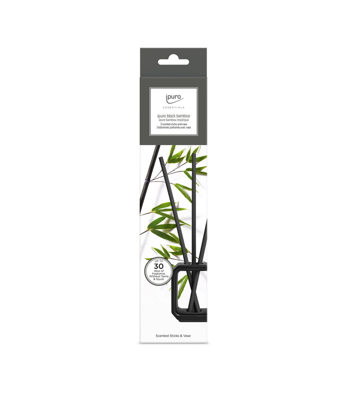 IPuro scented sticks & vase set black bamboo zwart