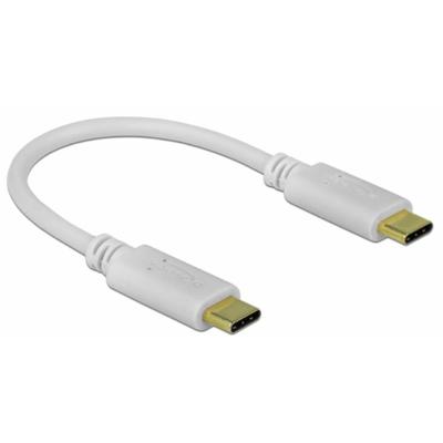 Delock 85357 USB-C-kabel USB-C stekker, USB-C stekker 0.15 m Wit