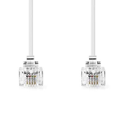 Nedis TCGP90200WT100 telecommunicatiekabel | RJ11 stekker - RJ11 stekker | 10,0 m | wit
