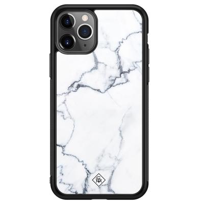 iPhone 11 Pro Max glazen hardcase - Marmer grijs