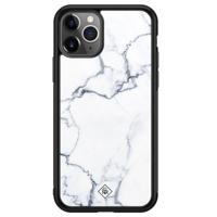 iPhone 11 Pro Max glazen hardcase - Marmer grijs - thumbnail