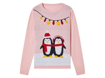 pepperts! Kinder kersttrui met lampjes (146/152, Lichtroze) pepperts! Kinder kersttrui met lampjes (146/152, Lichtroze)