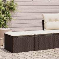 2-delige Loungeset met kussens poly rattan acacia bruin - thumbnail