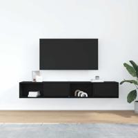Tv-kasten 2 st 80x31x25,5 cm spaanplaat zwart eikenkleurig - thumbnail