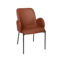 LABEL51 Eetkamerstoel 'Jari' Microfiber, kleur Cognac - thumbnail