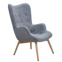 Artistiq Fauteuil 'Anderson' Houten poot, kleur Grijs - thumbnail