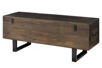 Industriële kistbank FACTORY LOFT 115cm bruin mangohout zwart metalen bank - 46414 - thumbnail