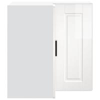 Keukenwandhoekkast Porto bewerkt hout hoogglans wit - thumbnail