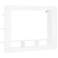 Tv-meubel 152x22x113 cm bewerkt hout wit - thumbnail