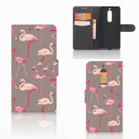 Nokia 5 Telefoonhoesje met Pasjes Flamingo - thumbnail