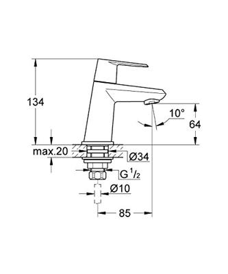 Grohe Eurodisc Cosmopolitan fonteinkraan Chroom - thumbnail