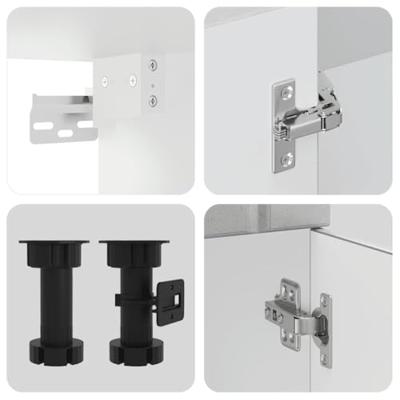 4-delige Keukenkastenset Lucca bewerkt hout betongrijs