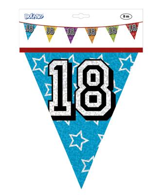 Holografische vlaggenlijn &apos;18&apos; (8 m)