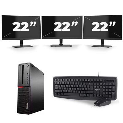 Lenovo ThinkCentre M710s SFF - Intel Core i5-7e Generatie - 8GB RAM - 256GB SSD - Windows 11 + 3x 22 inch Monitor Lenovo ThinkCentre M710s SFF - Intel Core i5-7e Generatie - 8GB RAM - 256GB SSD - Windows 11 + 3x 22 inch Monitor