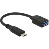 Delock 65684 USB-C-kabel USB-C stekker, USB-A bus 0.10 m Zwart - thumbnail