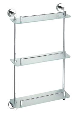Drievoudige Glazen Planchet Sapho X-Round 40x68x12 cm Chroom