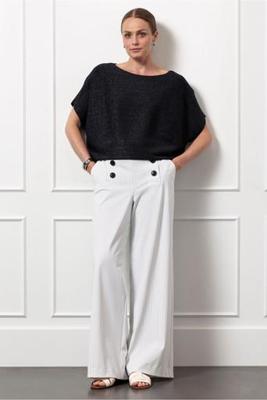 Studio Anneloes Lexie Sailor Bnd Pinstripe Trousers 12750 Broek 1169 Off White/dark Blue