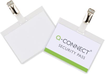 Q-CONNECT badge met clip 90 x 60 mm, doos van 25 stuks
