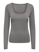 Only 15302647 Onlea L/s Deep Neck Top Jrs Noos T-shirt Lange Mouw Thunderstorm - thumbnail