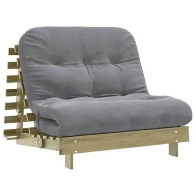 Futon slaapbank met matras 100x206x11 cm gempregneerd hout