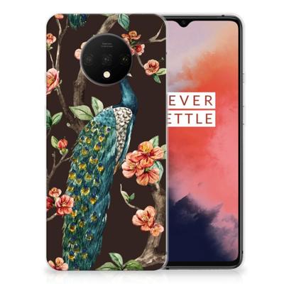 OnePlus 7T | TPU Hoesje | Pauw met Bloemen