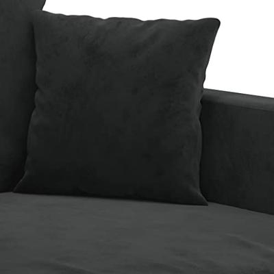 Tweezitsbank 120 cm fluweel zwart - thumbnail