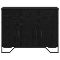 Dressoir Zwart Eiken 97 x 32.5 x 74.5 cm Bewerkt hout - thumbnail