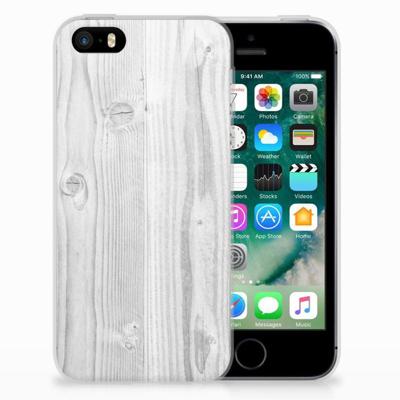 Apple iPhone SE | 5S | Bumper Hoesje | White Wood Apple iPhone SE | 5S | Bumper Hoesje | White Wood