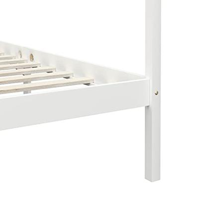 Hemelbedframe massief grenenhout wit 100x200 cm