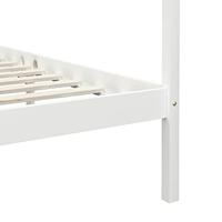 Hemelbedframe massief grenenhout wit 100x200 cm - thumbnail