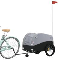 Fietstrailer 45 kg ijzer zwart en grijs - thumbnail
