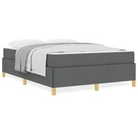 Boxspring bed met matras Donkergrijs en Wit 160 x 200 cm Stof - thumbnail