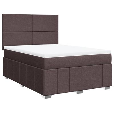 Boxspring met matras stof donkerbruin 140x200 cm - thumbnail