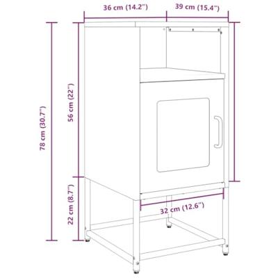 Nachtkastje 36x39x78 cm koudgewalst staal mosterdgeel