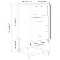 Nachtkastje 36x39x78 cm koudgewalst staal mosterdgeel - thumbnail