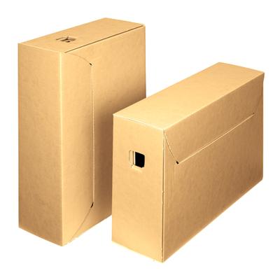 Loeff&apos;s archiefdoos City box 10+, ft 390 x 260 x 115 mm, bruin/wit, pak van 50 stuks
