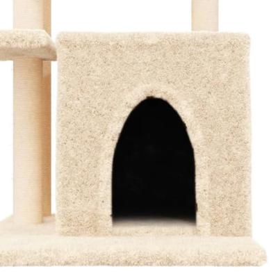 Kattenmeubel met sisal krabpalen 83,5 cm crmekleurig - thumbnail