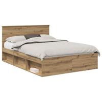 Bedframe Ambachtelijk eiken 140 x 190 cm Massief grenenhout - thumbnail