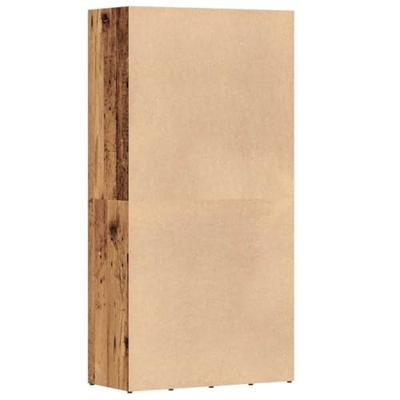 Boekenkast 66x30x130 cm bewerkt hout oud houtkleurig