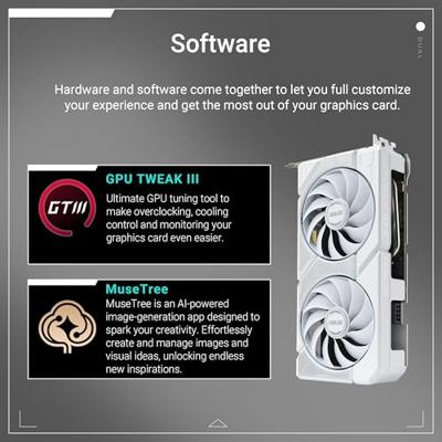 VGA ASUS GeForce RTX 5060 TI DUAL-RTX5060TI-O16G-WHITE VGA ASUS GeForce RTX 5060 TI DUAL-RTX5060TI-O16G-WHITE