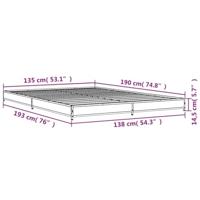 Bedframe bewerkt hout metaal zwart 135x190 cm - thumbnail