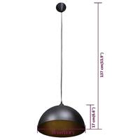 VidaXL Plafondlampen 2 st in hoogte verstelbaar halfrond zwart - thumbnail