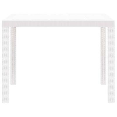 Tuintafel 100x100x73 cm poly rattan wit - thumbnail